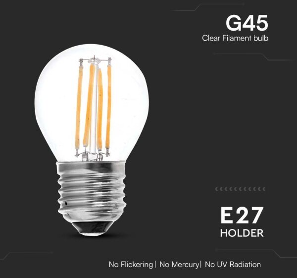 LED Žiarovka FILAMENT G45 E27/6W/230V 3000K