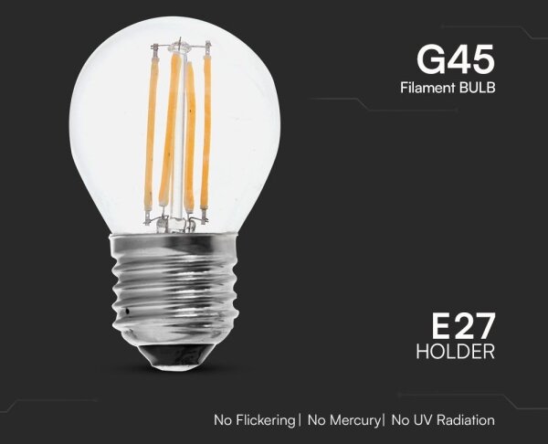 LED Žiarovka FILAMENT G45 E27/6W/230V 6500K