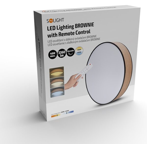 SOLIGHT LED osvetlenie Brownie CCT, 48W, 3360lm, 40cm