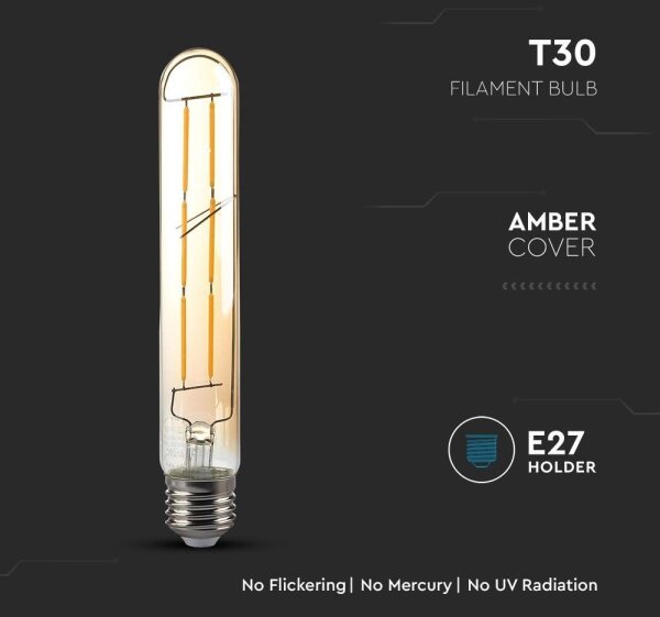 LED Žiarovka FILAMENT T30 E27/6W/230V 2200K