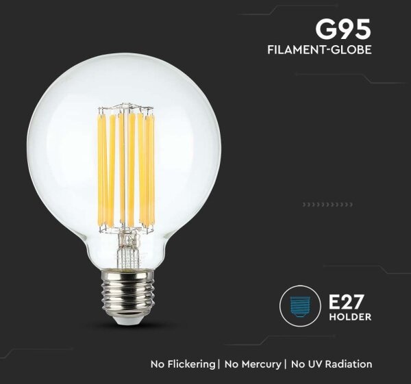 LED Žiarovka FILAMENT G95 E27/6W/230V 3000K
