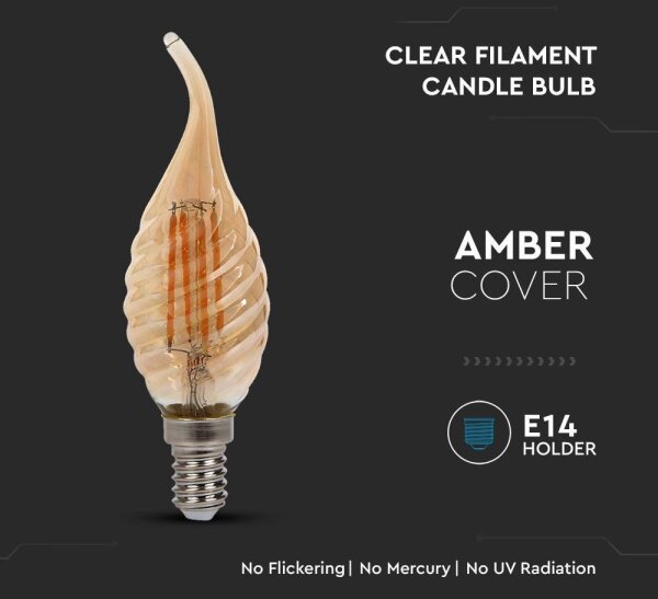 LED Žiarovka FILAMENT E14/4W/230V 2200K