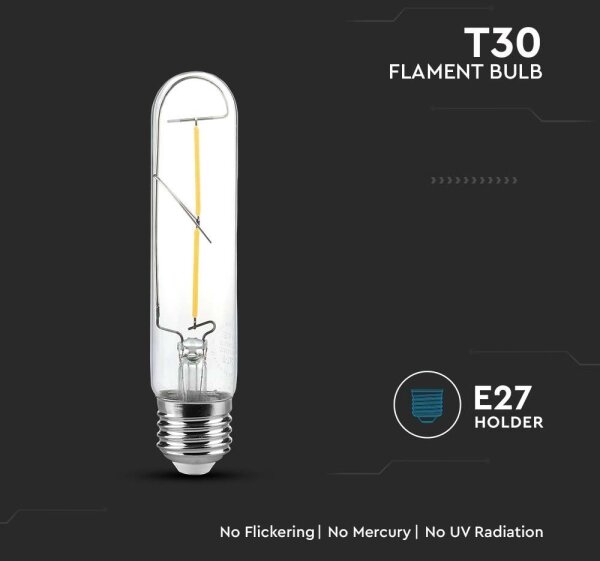 LED Žiarovka FILAMENT T30 E27/2W/230V 3000K
