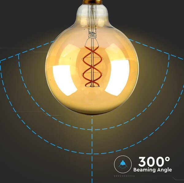 LED Žiarovka FILAMENT G125 E27/5W/230V 1800K