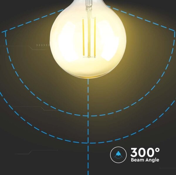 LED Stmievateľná žiarovka FILAMENT G125 E27/8W/230V 2200K