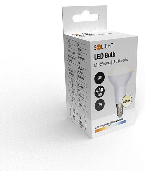 SOLIGHT SMD LED reflektorová žiarovka R50 5W E14 4000K 440lm