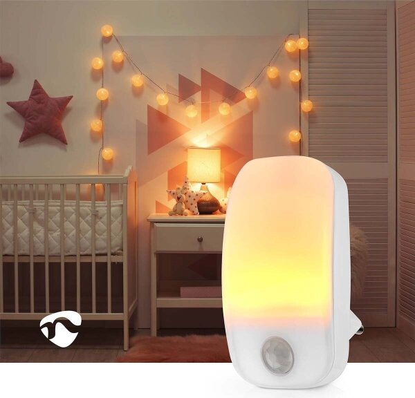 Nedis LNLW10WT - LED Orientačné svietidlo so senzorom do zásuvky LED/0,55W/230V