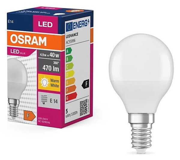 LED Žiarovka P40 E14/4,9W/230V 2700K - Osram
