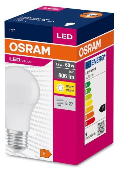LED Žiarovka A60 E27/8,5W/230V 2700K - Osram