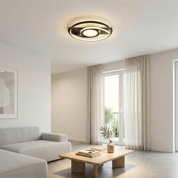 Brilagi - LED stmievateľné stropné svietidlo TWIRL LED/38W/230V čierna + diaľkový ovládač