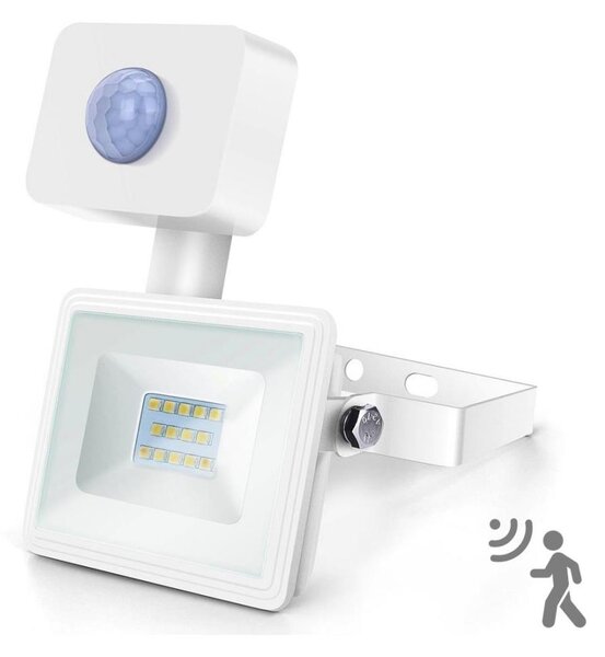 Aigostar - LED Reflektor so senzorom LED/10W/230V 4000K IP65 biela