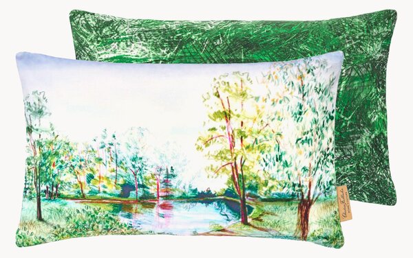 Obojstranný poťah na vankúš z bavlneného velúru Trees