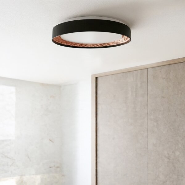 Brilagi - LED stmievateľné stropné svietidlo WALDO LED/48W/230V priemer 40 cm čierna/zlatá + diaľkové ovládanie