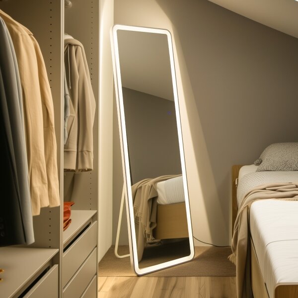 Brilagi - Stojacie zrkadlo ELEGANZA LED/42W/230V 160x50 cm IP44 CRI 90 stmievateľné + CCT