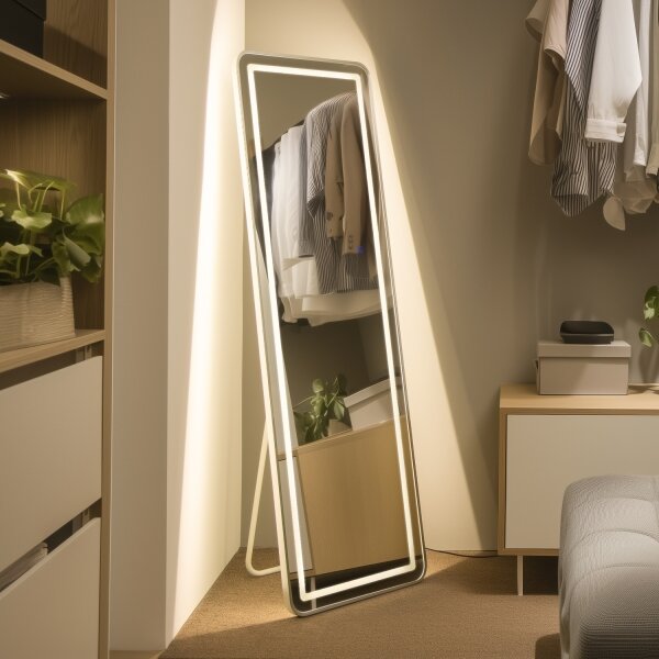 Brilagi - Stojacie zrkadlo BELLEZA LED/42W/230V 160x50 cm IP44 CRI 90 stmievateľné +CCT