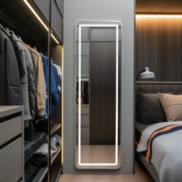 Brilagi - Stojacie zrkadlo BELLEZA LED/42W/230V 160x50 cm IP44 CRI 90 stmievateľné +CCT