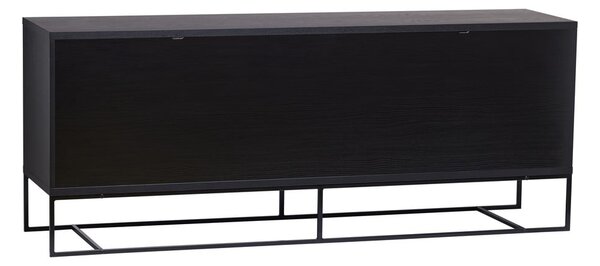 Čierna nízka komoda v dekore duba 188x75 cm Ende - Woodman