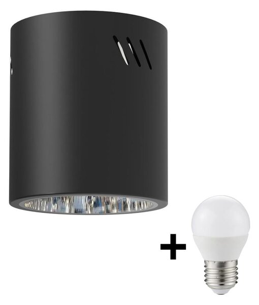 LED Bodové svietidlo GEORGE 1xE27/6W/230V pr. 11 cm čierna