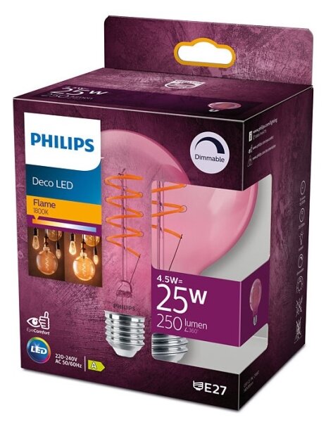 LED Stmievateľná žiarovka DECO Philips G93 E27/4,5W/230V 1800K