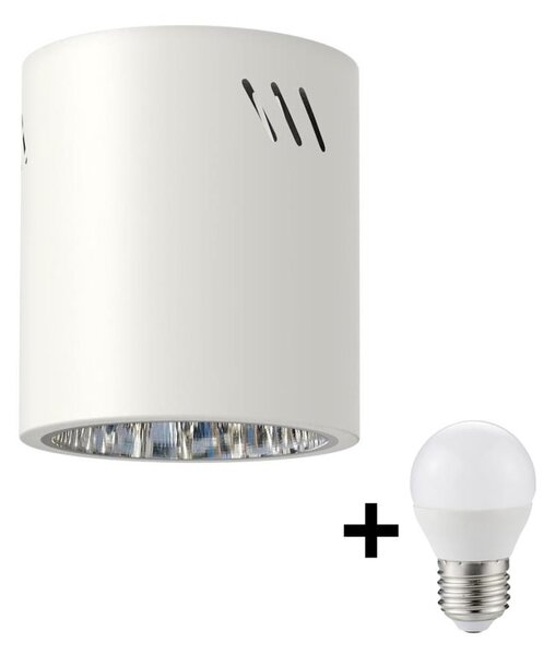 LED Bodové svietidlo GEORGE 1xE27/6W/230V pr. 11 cm biela