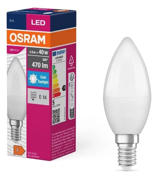 LED Žiarovka VALUE B40 E14/4,9W/230V 6500K - Osram
