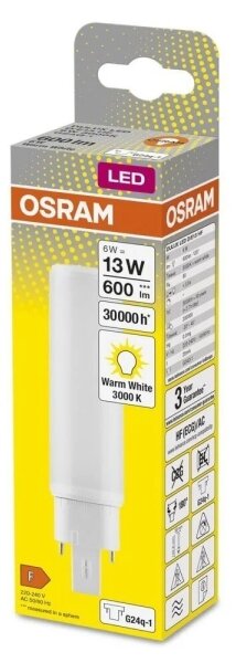 LED Žiarovka G24q-1/6W/230V 3000K - Osram