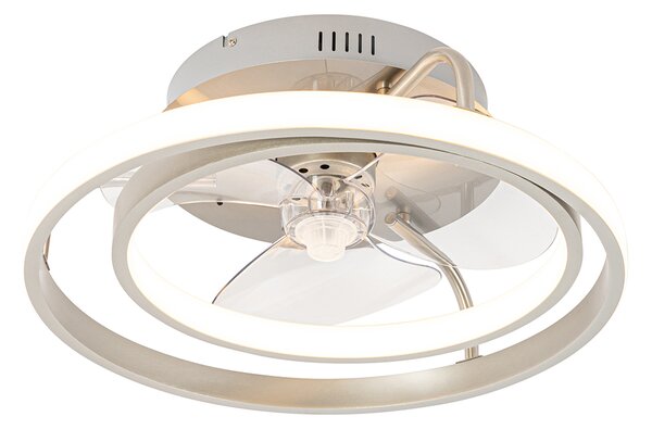 Oceľový stropný ventilátor 46,5 cm vrátane LED s diaľkovým ovládaním - Kees