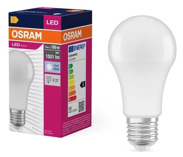 LED Žiarovka VALUE A100 E27/13W/230V 4000K - Osram