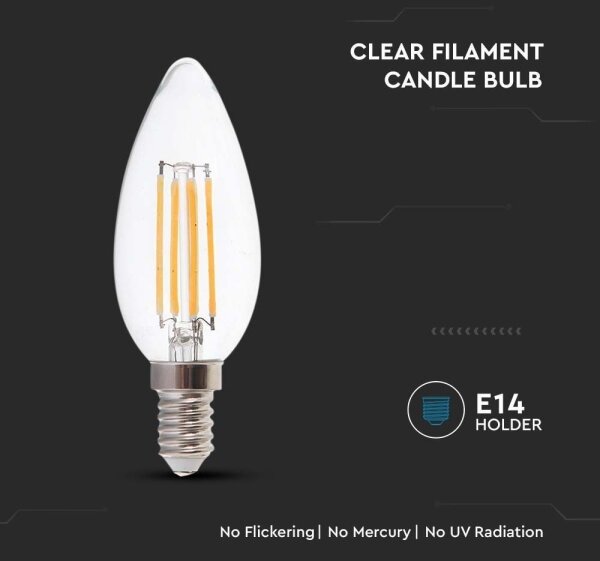 LED Žiarovka FILAMENT E14/4W/230V 4000K