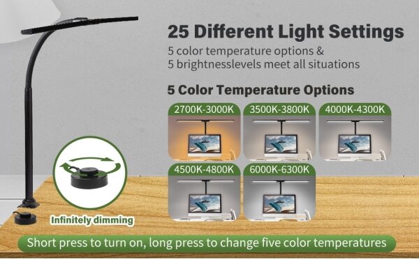 Immax 08995L - LED Stm. osvetlenie monitora OFFICE LED/24W/230V 2700-6300K CRI 95