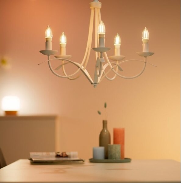 LED Stmievateľná žiarovka C35 E14/4,9W/230V 2700-6500K CRI 90 Wi-Fi - WiZ