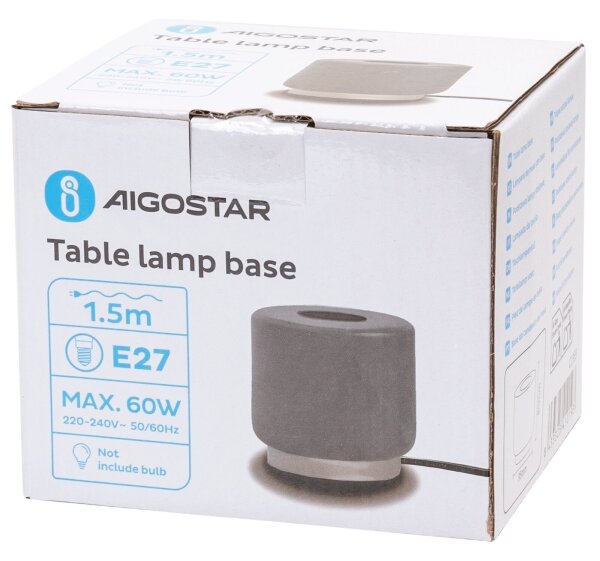 Aigostar - Stolná lampa 1xE27/60W/230V šedá