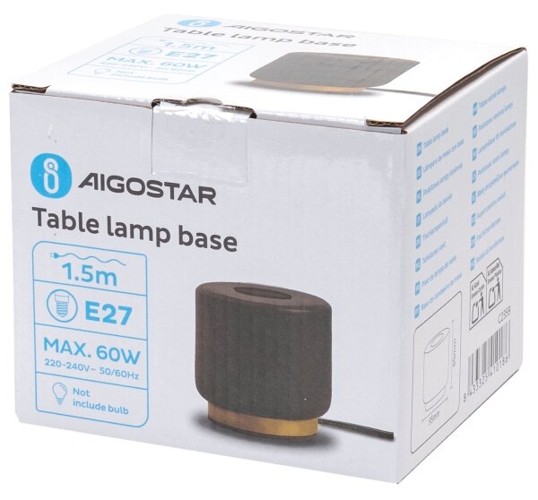 Aigostar - Stolná lampa 1xE27/60W/230V čierna
