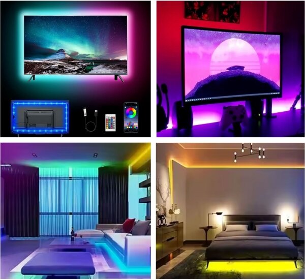 LED RGB Stmievateľný pásik LED/6W/5V USB 2 m + diaľkové ovládanie