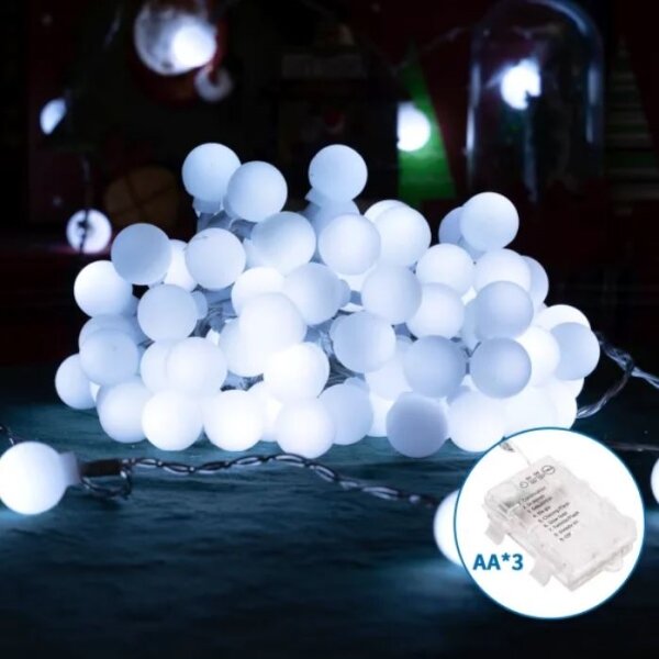 Aigostar - Exteriérová LED svetelná reťaz 25xLED/3xAA/8 funkcií 2,8 m IP44 studená biela