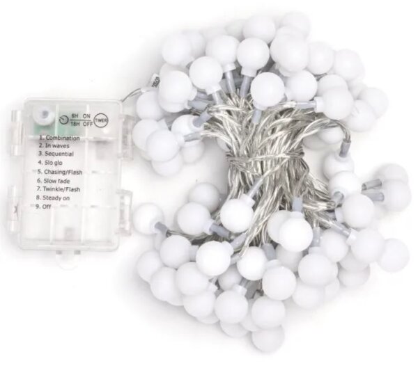 Aigostar - LED vonkajšia svetelná reťaz 100xLED/3xAA/8 funkcií 10,3 m IP44 teplá biela