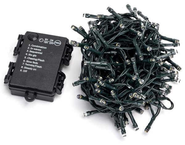 Aigostar - LED Vonkajšia vianočná reťaz 200xLED/8 funkcií 10,3m IP44 studená biela