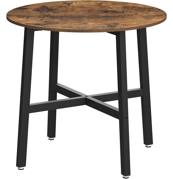 Okrúhly kuchynský stôl, malý jedálenský stôl, rustikálny hnedý