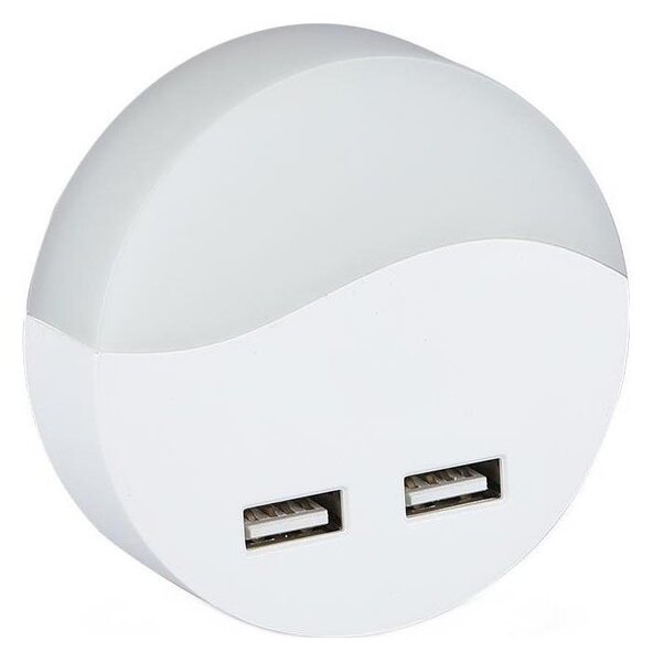 LED Nočné svetlo so senzorom súmraku do zásuvky 2xUSB LED/0,45W/230V 3000K