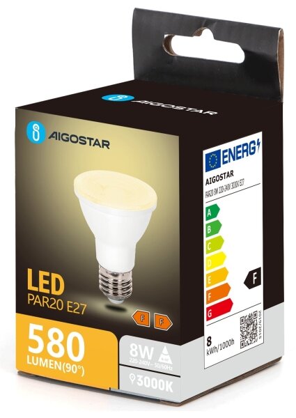 LED Žiarovka PAR20 E27/8W/230V 3000K - Aigostar