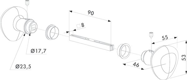 LOCINOX ® LOCINOX® 3006R klučka - otočná guľa, eloxovaný hliník