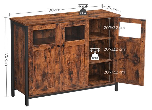 ŠIROKÁ KOMODA, čierna, tmavohnedá, 100/75/35 cm MID.YOU - Online Only drobný nábytok, Online Only