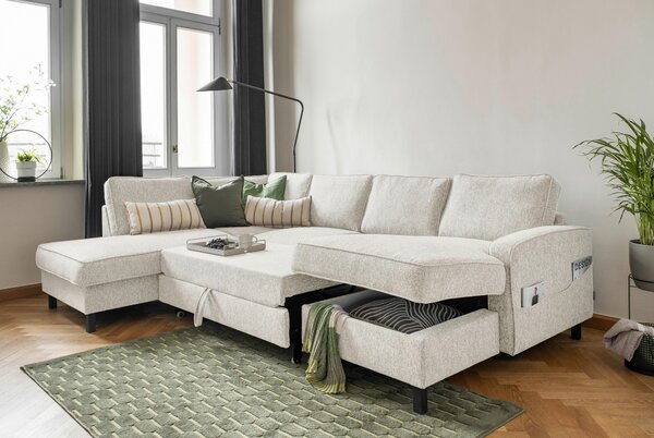 SEDACIA SÚPRAVA, textil, béžová MID.YOU - Sedačky, Online Only