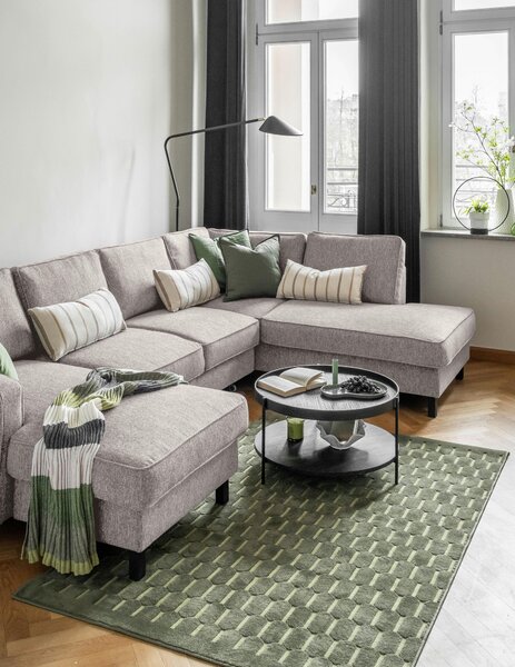SEDACIA SÚPRAVA, textil, sivobiela MID.YOU - Sedačky, Online Only