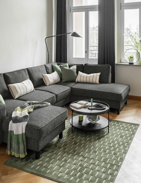 SEDACIA SÚPRAVA, textil, tmavosivá MID.YOU - Sedačky, Online Only