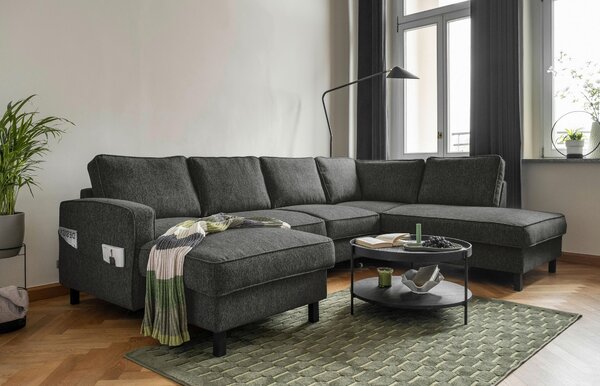 SEDACIA SÚPRAVA, textil, tmavosivá MID.YOU - Sedačky, Online Only