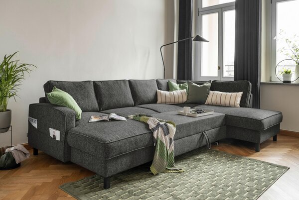 SEDACIA SÚPRAVA, textil, tmavosivá MID.YOU - Sedačky, Online Only