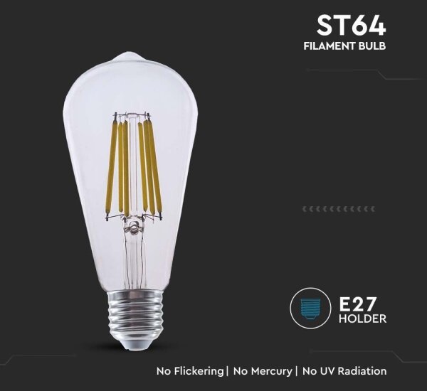 LED Žiarovka FILAMENT ST64 E27/4W/230V 3000K Energetická trieda A