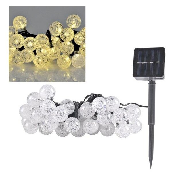 LED Solárna reťaz 30xLED/8 funkcií 300 mAh 4,9m IP44 teplá biela