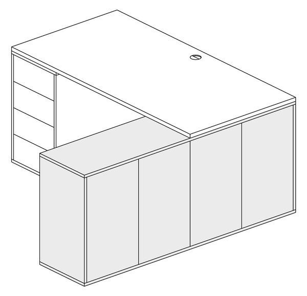 Skrinka nízka s dvierkami BLOCK White